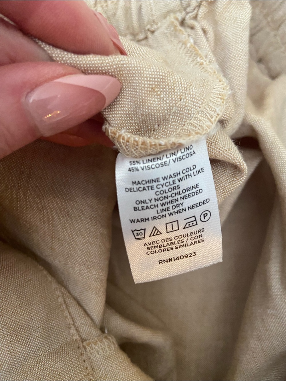 LOFT TAN LINEN BLEND CROP WIDE LEG PANT SIZE XL - Picture 10 of 10